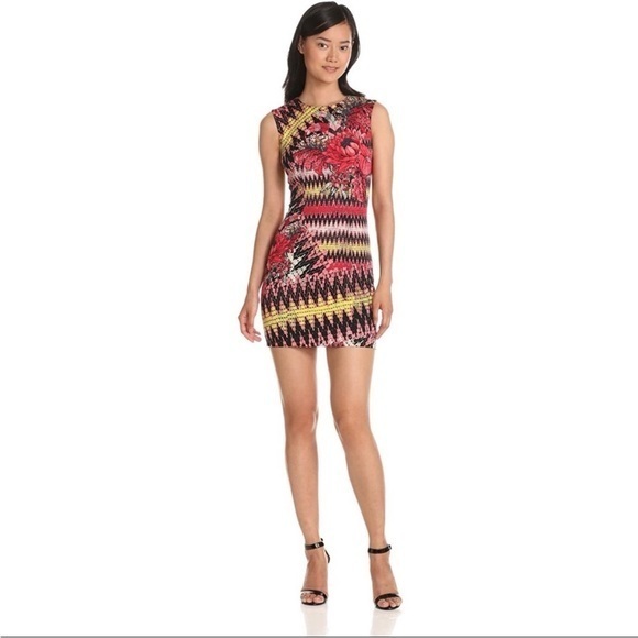 French Connection Floral Zigzag Patterned Dress